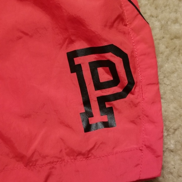 NEW VS Pink High Waist Red Swim Running Shorts - Picture 2 of 8